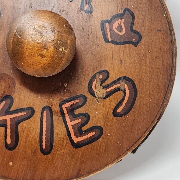 1940s Mountaineers Wooden Cookies Barrel Bucket Rustic Primitive Folk Art - Picture 7 of 11